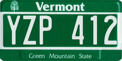 VT license plate YZP412