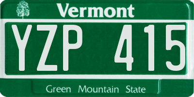 VT license plate YZP415