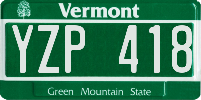 VT license plate YZP418