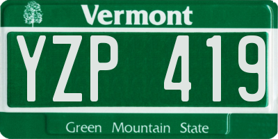 VT license plate YZP419