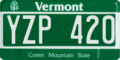 VT license plate YZP420