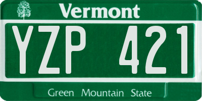 VT license plate YZP421