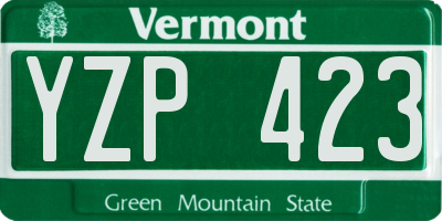 VT license plate YZP423