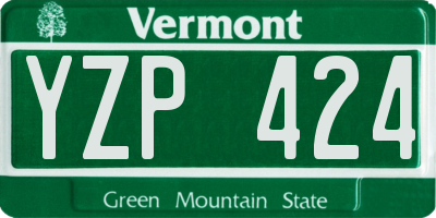 VT license plate YZP424