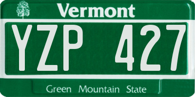 VT license plate YZP427