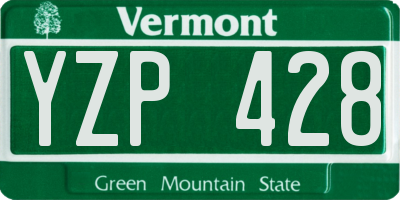 VT license plate YZP428