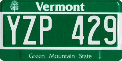 VT license plate YZP429
