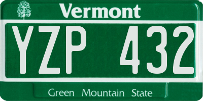 VT license plate YZP432