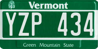 VT license plate YZP434