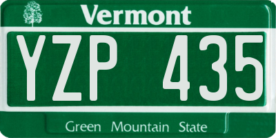 VT license plate YZP435