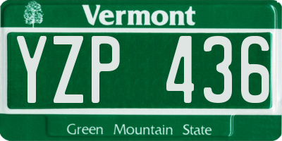 VT license plate YZP436
