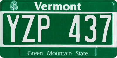 VT license plate YZP437