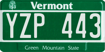 VT license plate YZP443