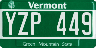 VT license plate YZP449