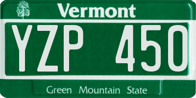 VT license plate YZP450