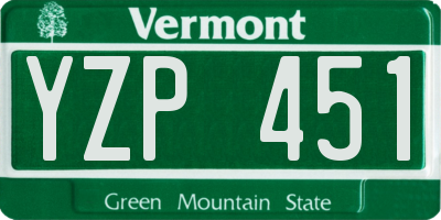 VT license plate YZP451