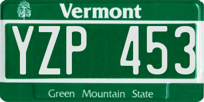 VT license plate YZP453