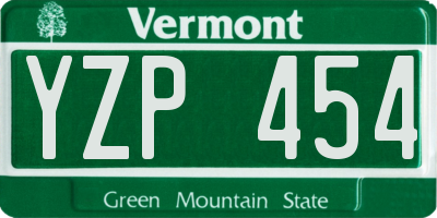 VT license plate YZP454