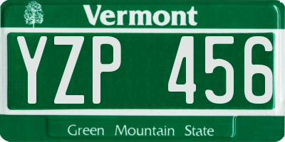VT license plate YZP456