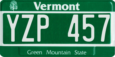 VT license plate YZP457