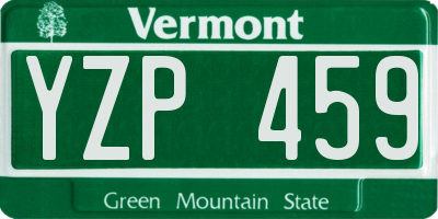 VT license plate YZP459