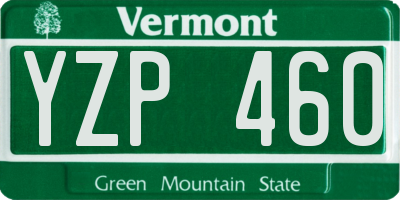 VT license plate YZP460