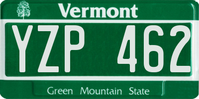 VT license plate YZP462