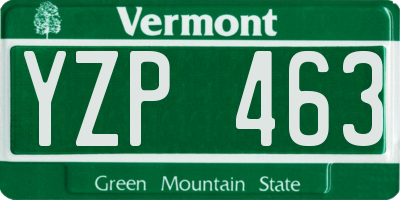 VT license plate YZP463