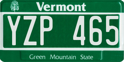 VT license plate YZP465