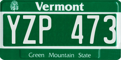 VT license plate YZP473