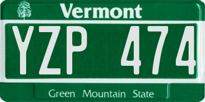 VT license plate YZP474