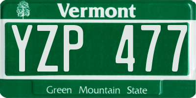 VT license plate YZP477