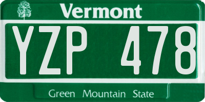 VT license plate YZP478