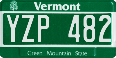 VT license plate YZP482