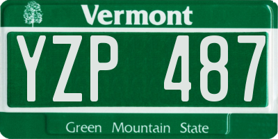 VT license plate YZP487
