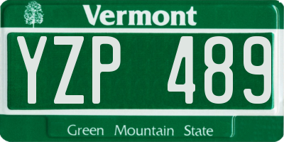 VT license plate YZP489