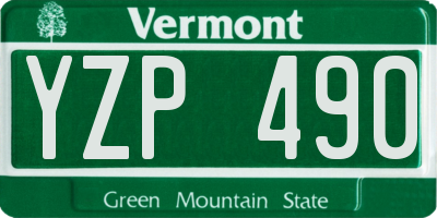 VT license plate YZP490