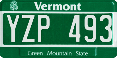 VT license plate YZP493