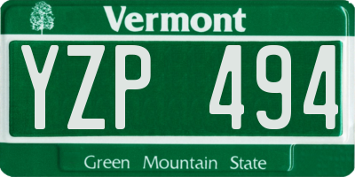 VT license plate YZP494
