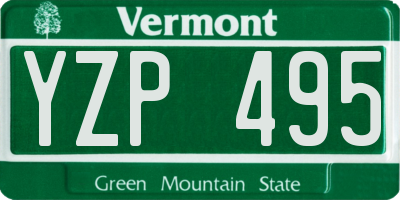 VT license plate YZP495