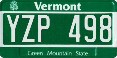 VT license plate YZP498