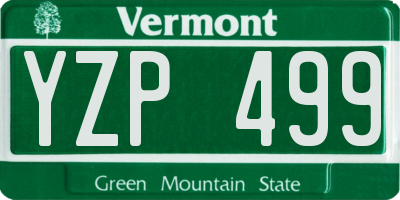 VT license plate YZP499