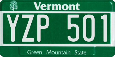 VT license plate YZP501