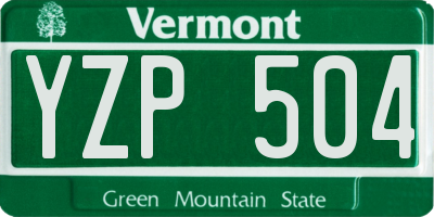 VT license plate YZP504