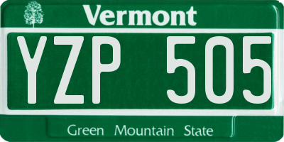 VT license plate YZP505