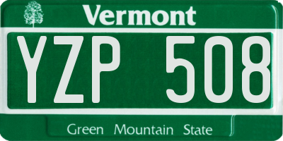VT license plate YZP508
