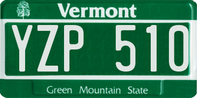 VT license plate YZP510