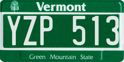 VT license plate YZP513