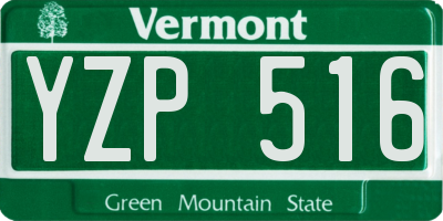 VT license plate YZP516