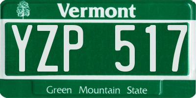 VT license plate YZP517